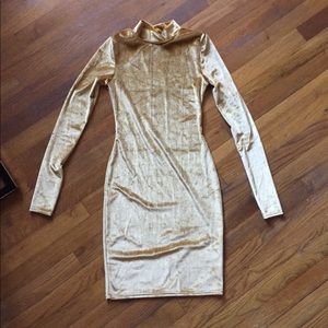 Gold velvet dress